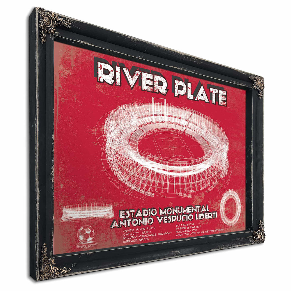 River Plate Estadio Monumental Antonio Vespucio Liberti Team Color Blueprint Soccer Print