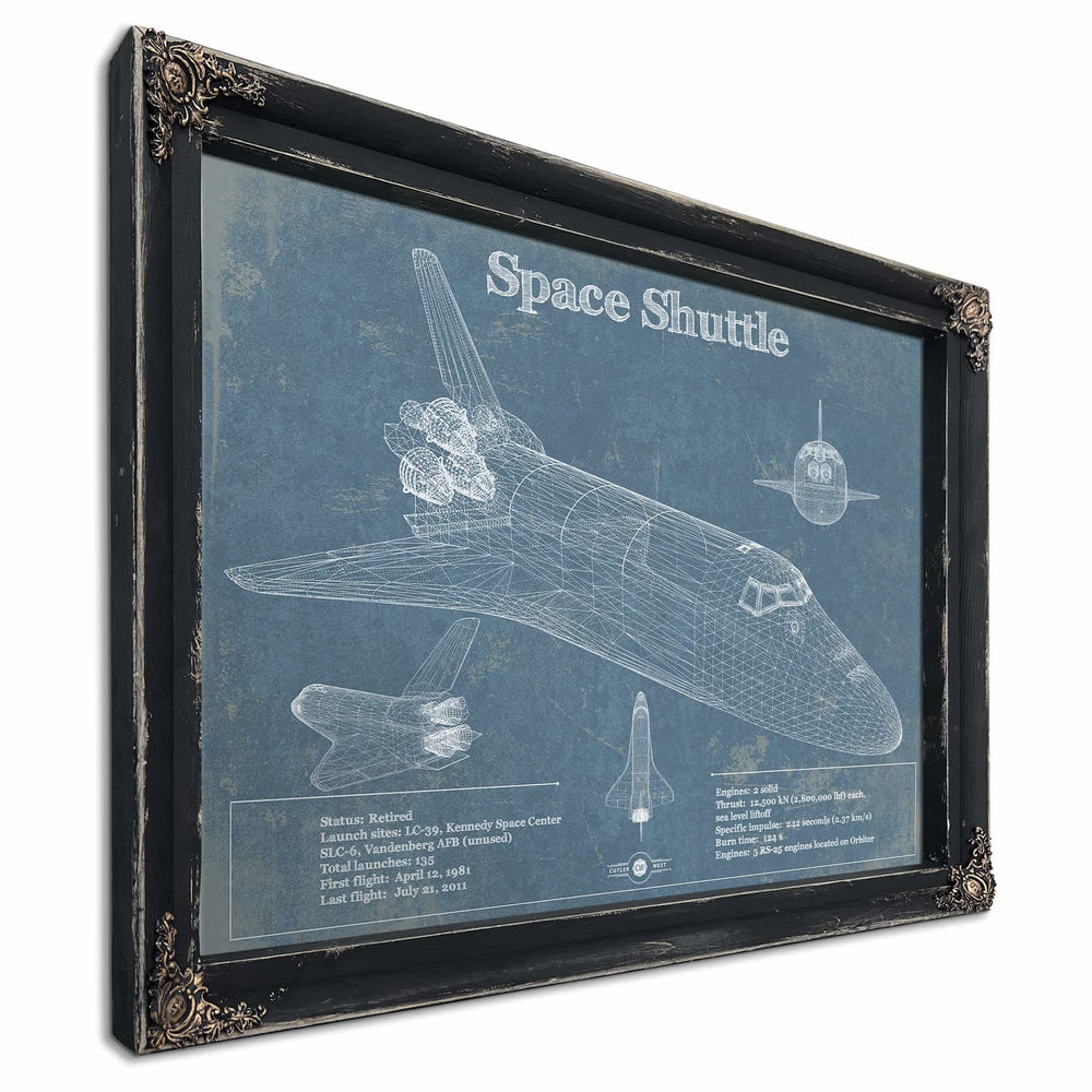 Space Shuttle Aviation Blueprint Print