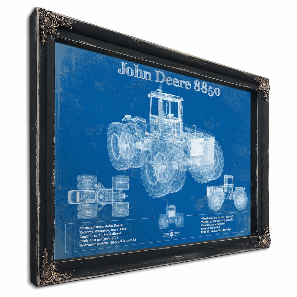 1982 John Deere 8850 4wd Tractor Vintage Blueprint Auto Print