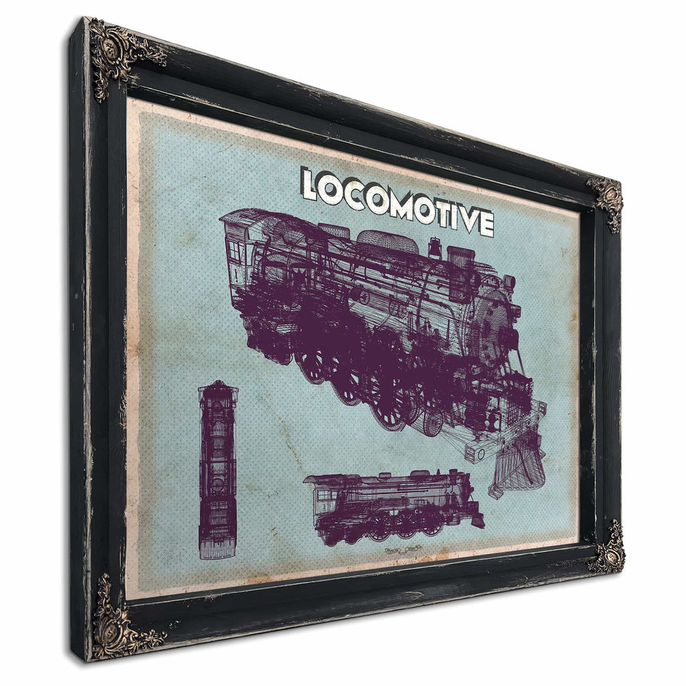Locomotive Vintage Train Print