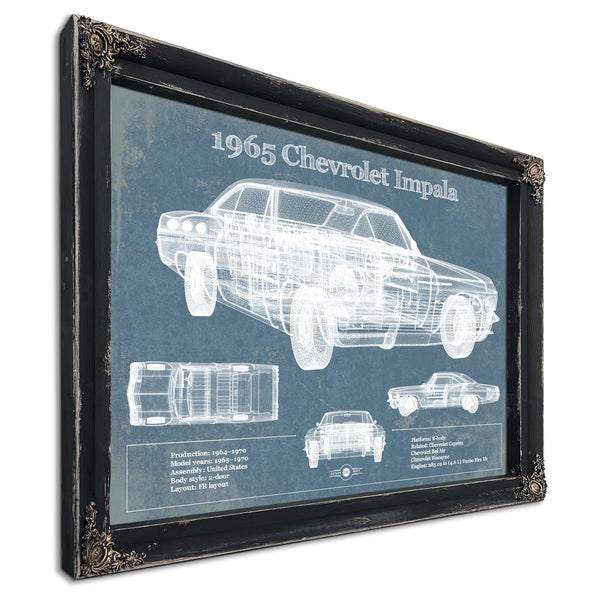 1965 Chevrolet Impala Blueprint Vintage Auto Print