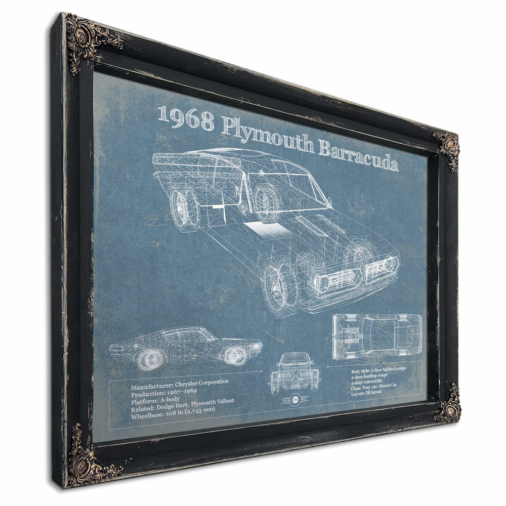 1968 Plymouth Barracuda Original Blueprint Art
