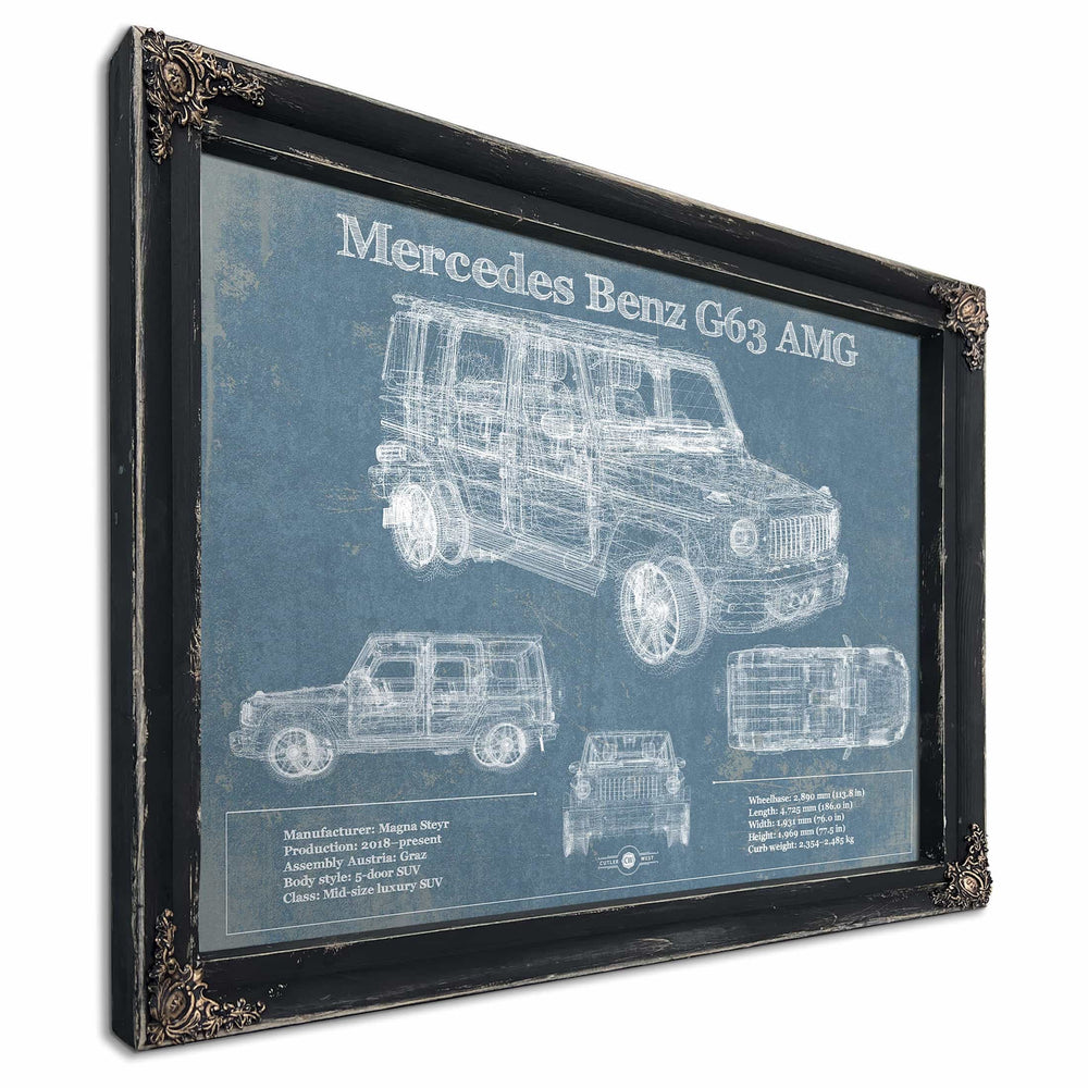 Mercedes Benz GLE580 (2020) Blueprint Vintage Auto Print