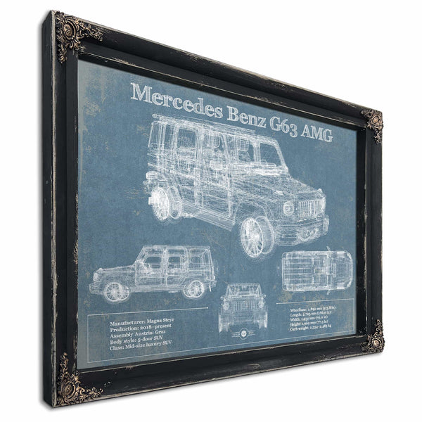 Mercedes Benz GLE580 (2020) Blueprint Vintage Auto Print