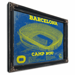 Vintage FC Barcelona Camp Nou Team Color Stadium Soccer Print