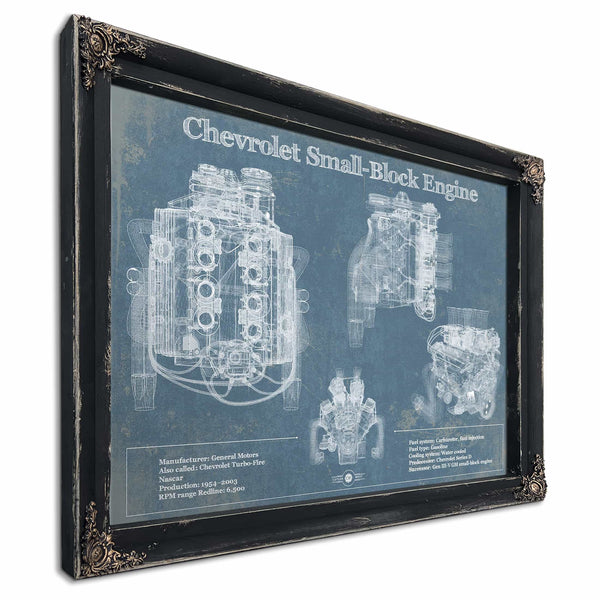 Chevrolet Small-Block Engine Vintage Blueprint Auto Engine Patent Print