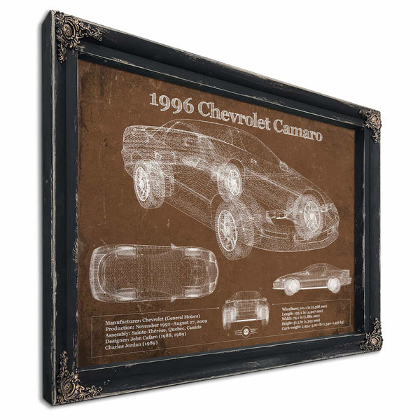 1996 Chevrolet Camaro Vintage Blueprint Auto Print