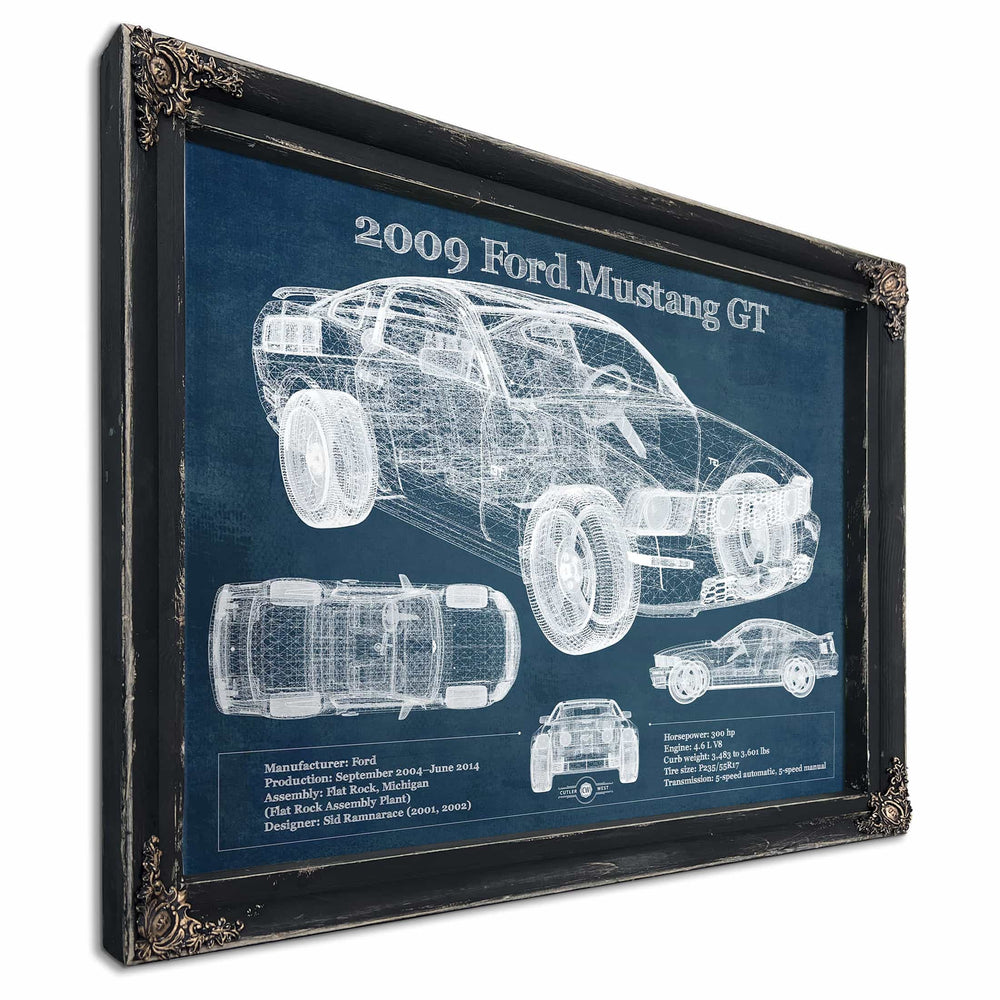 2009 Ford Mustang GT Original Blueprint Art