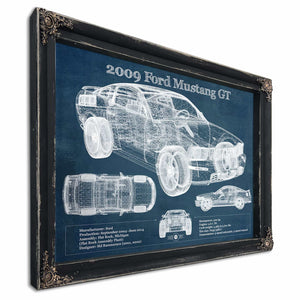 2009 Ford Mustang GT Original Blueprint Art