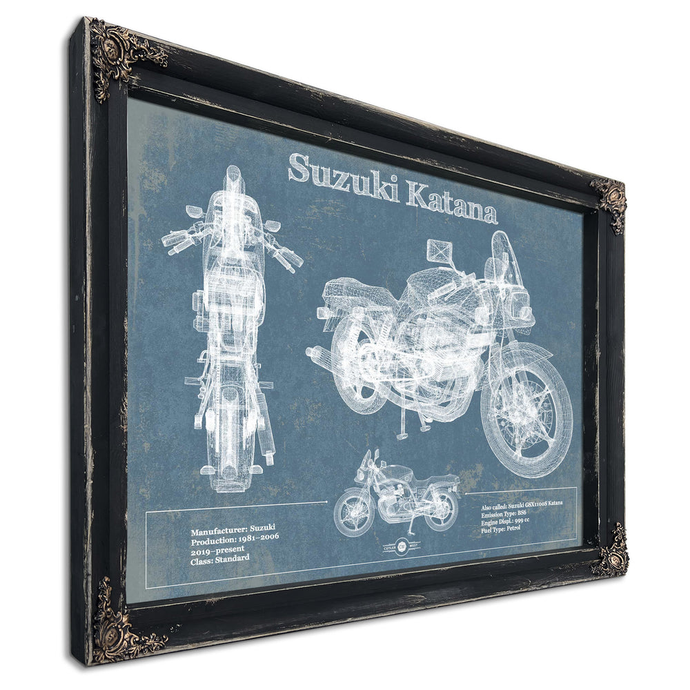 Suzuki Katana Blueprint Motorcycle Patent Print