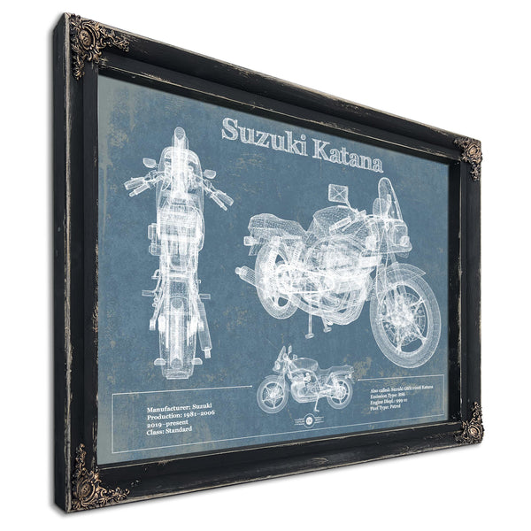 Suzuki Katana Blueprint Motorcycle Patent Print