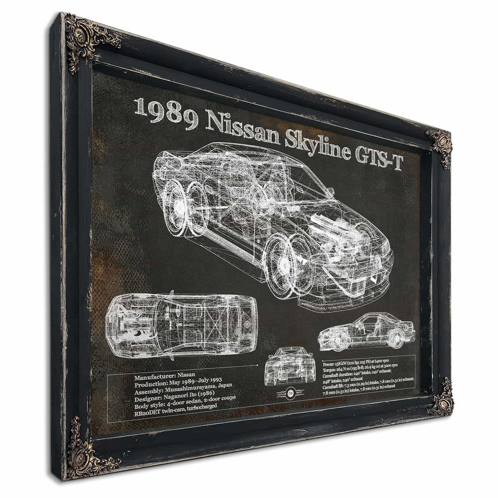 1989 Nissan Skyline GTS-T Original Blueprint Art