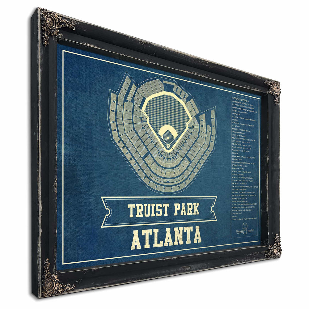 Turner Field - Atlanta Braves (MLB) Team Color Vintage Baseball Print