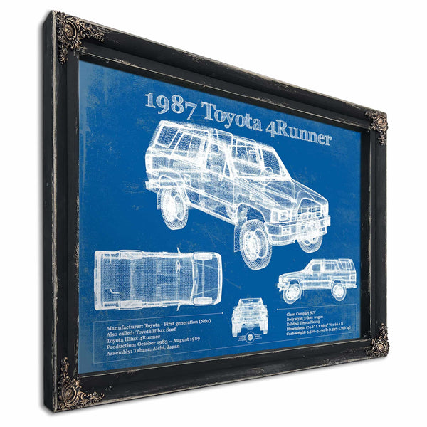 1987 Toyota 4runner Vintage Blueprint Auto Print