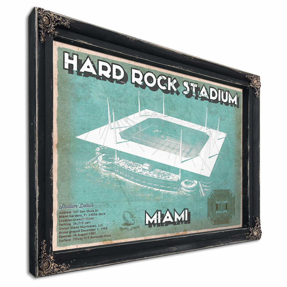 Miami Dolphins Hard Rock Stadium - Vintage Football Print