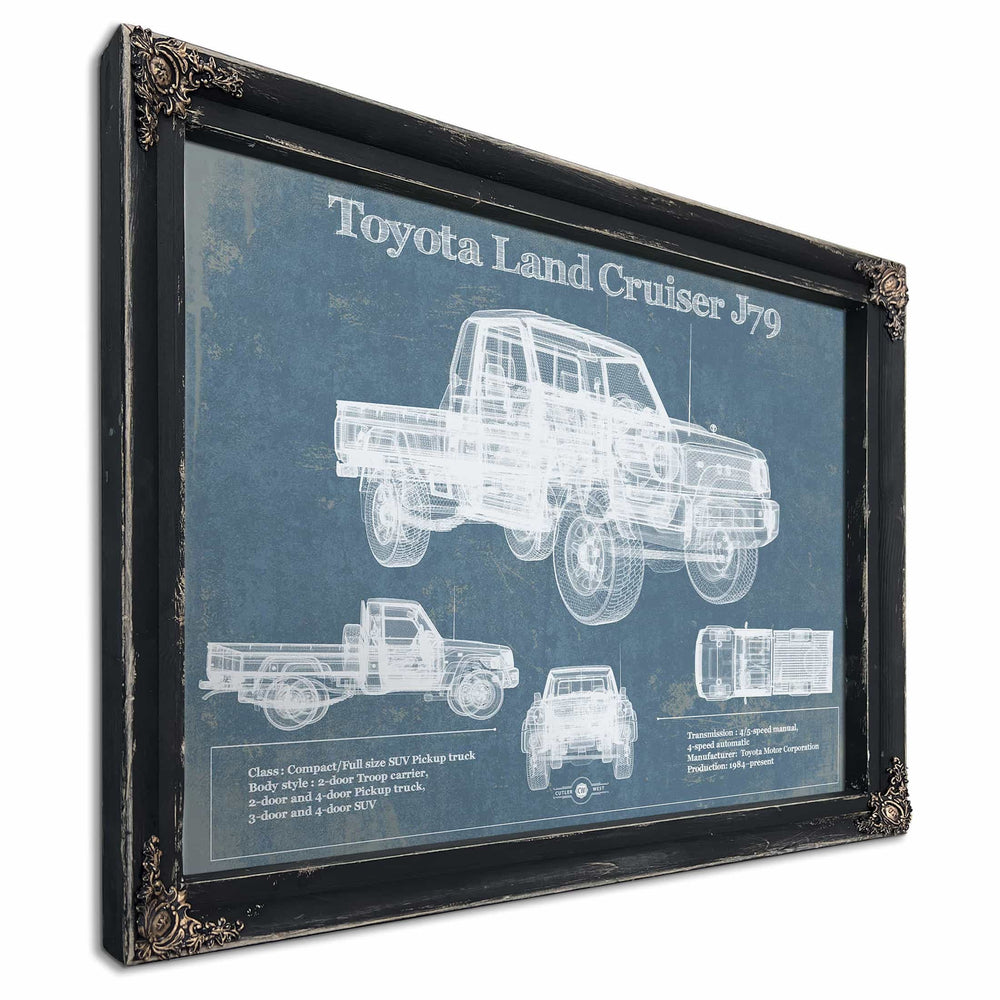 Toyota Land Cruiser J79 Blueprint Vintage Auto Print