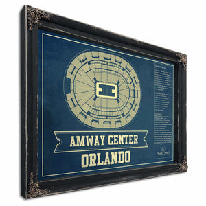 Orlando Magic Amway Center Vintage Basketball Blueprint NBA Print