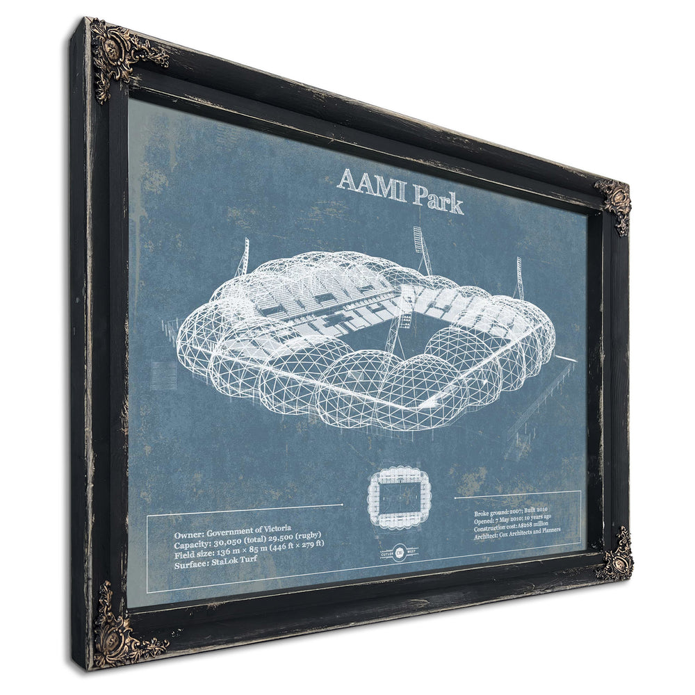 AAMI Park Vintage Australia Rugby and Soccer Stadium Print