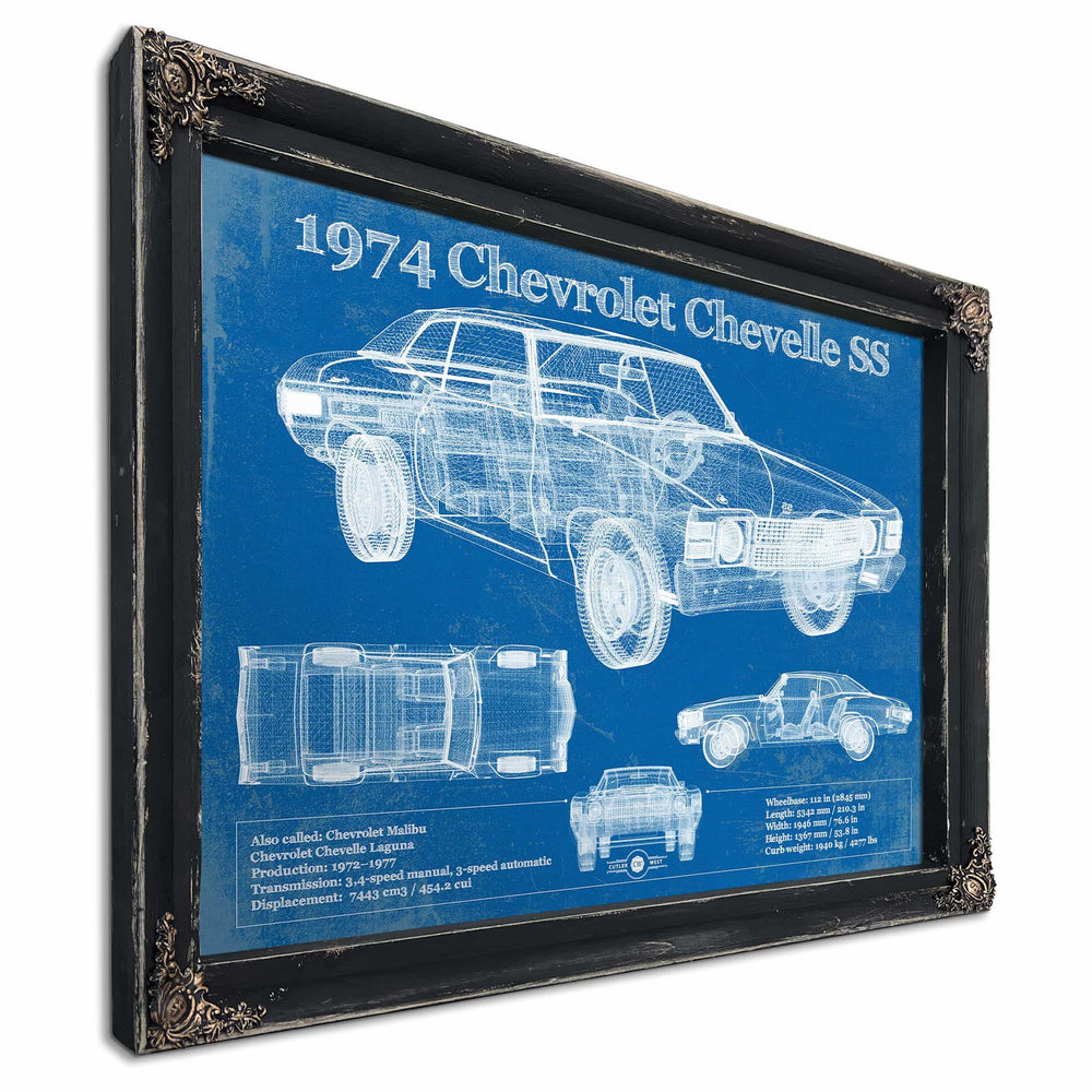 1974 Chevrolet Chevelle SS 454 Original Blueprint Art
