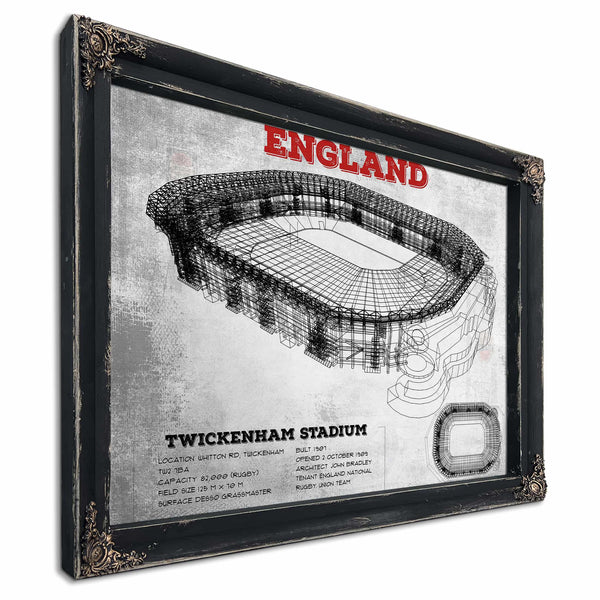 England Rugby - Vintage Twickenham Stadium Print