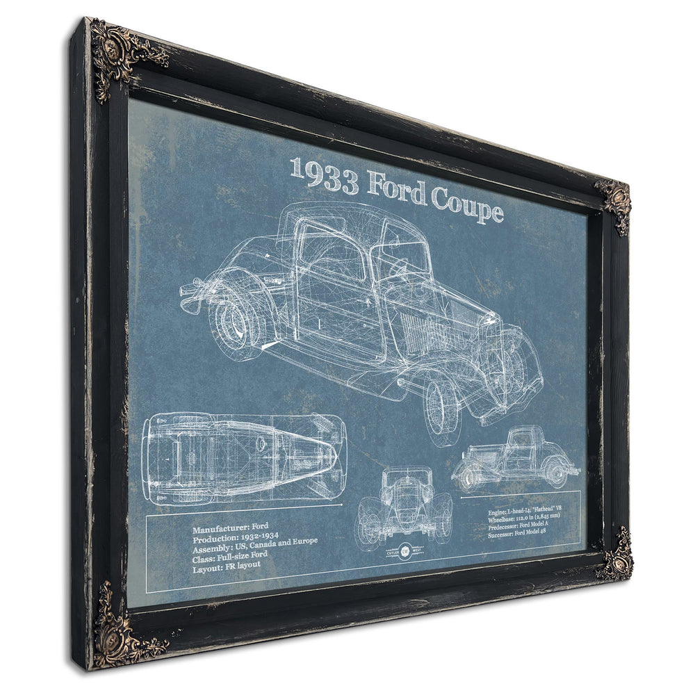1933 Ford Coupe Vintage Blueprint Auto Print