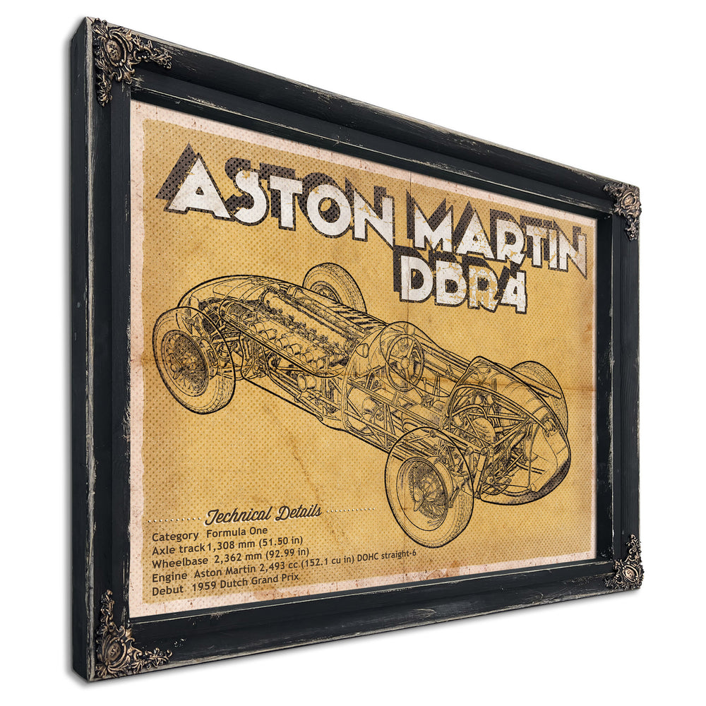 Aston Martin DB9 Blueprint Vintage Auto Print