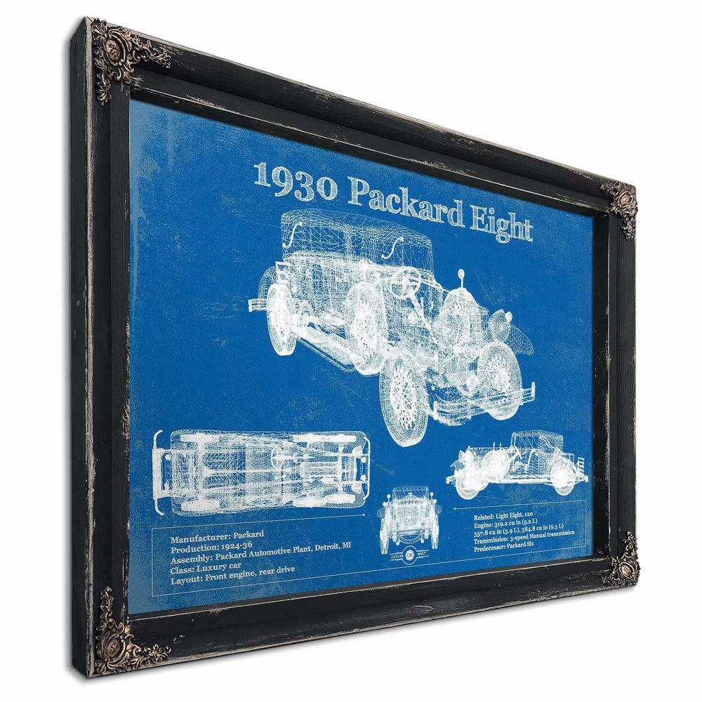 1930 Packard Eight Vintage Blueprint Auto Print