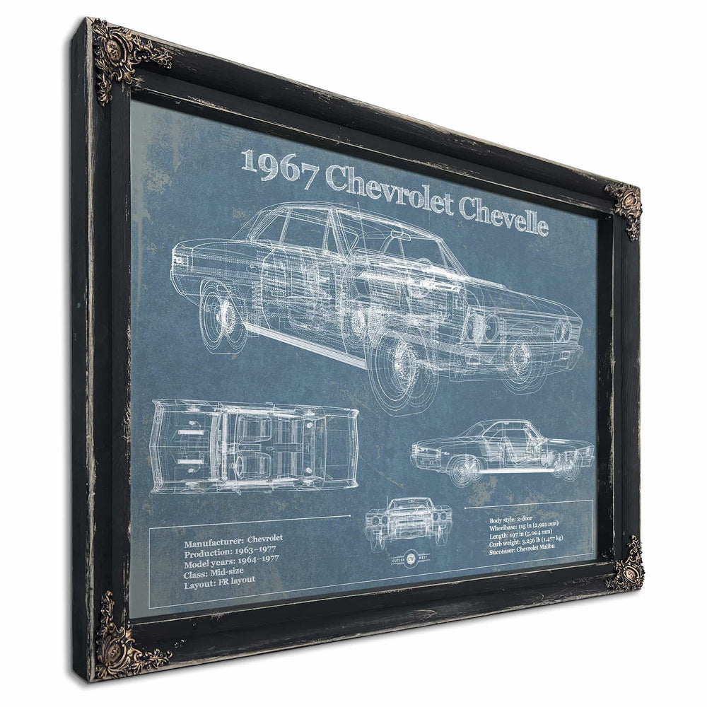 1967 Chevrolet Chevelle Original Blueprint Art