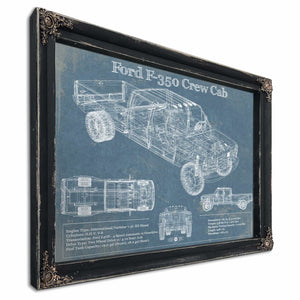 Ford F-350 Crew Cab Vintage Blueprint Auto Print