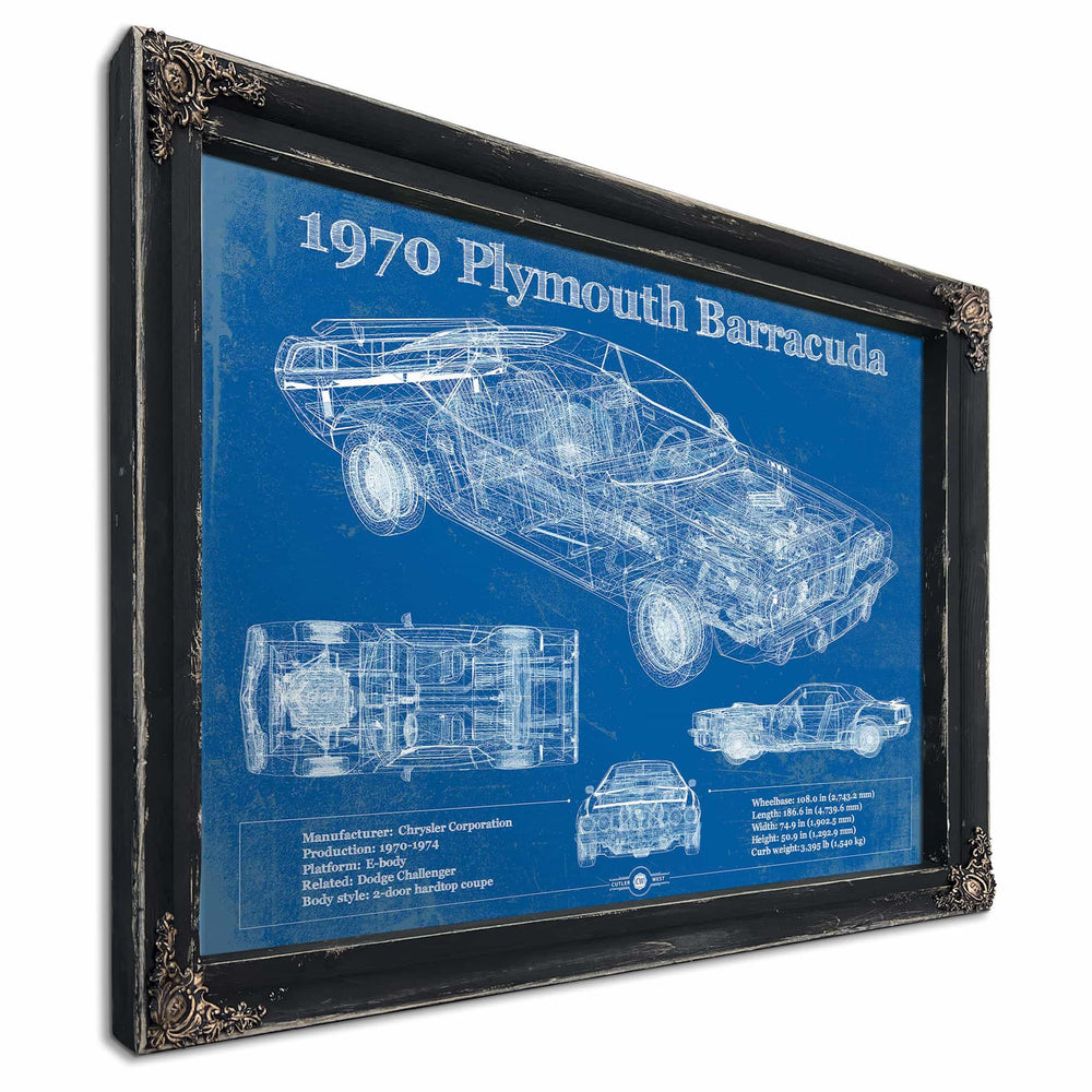 1970 Plymouth Barracuda Original Blueprint Art