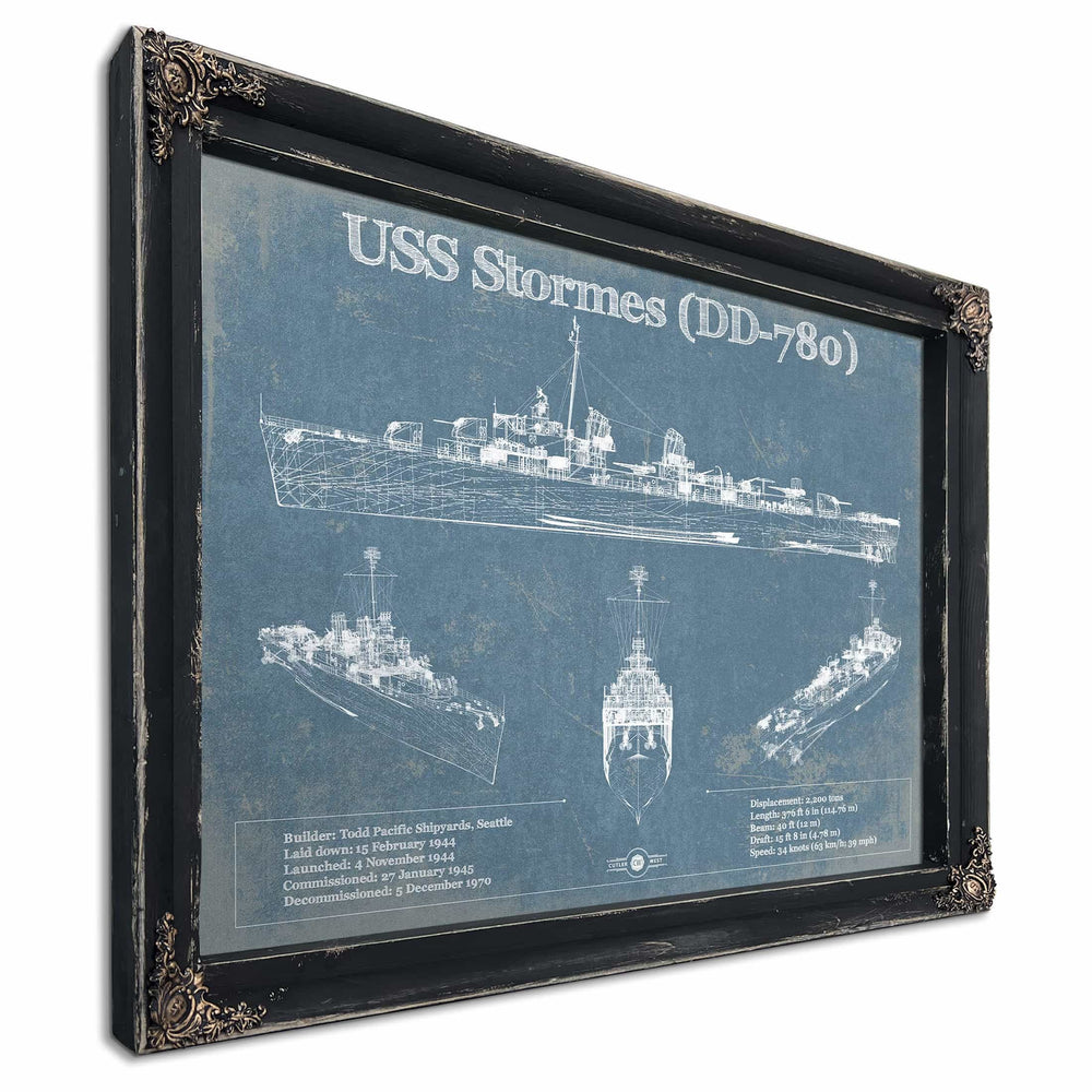 USS Stormes (DD-780) Allen M. Sumner-class Destroyer Blueprint Original Military Wall Art