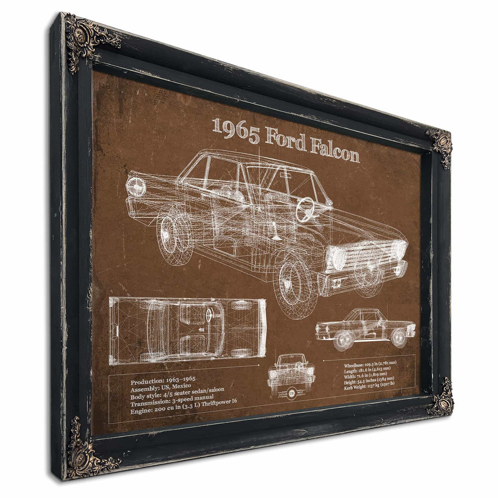 1965 Ford Falcon Blueprint Vintage Auto Print