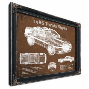1986 Toyota Supra Vintage Blueprint Auto Print