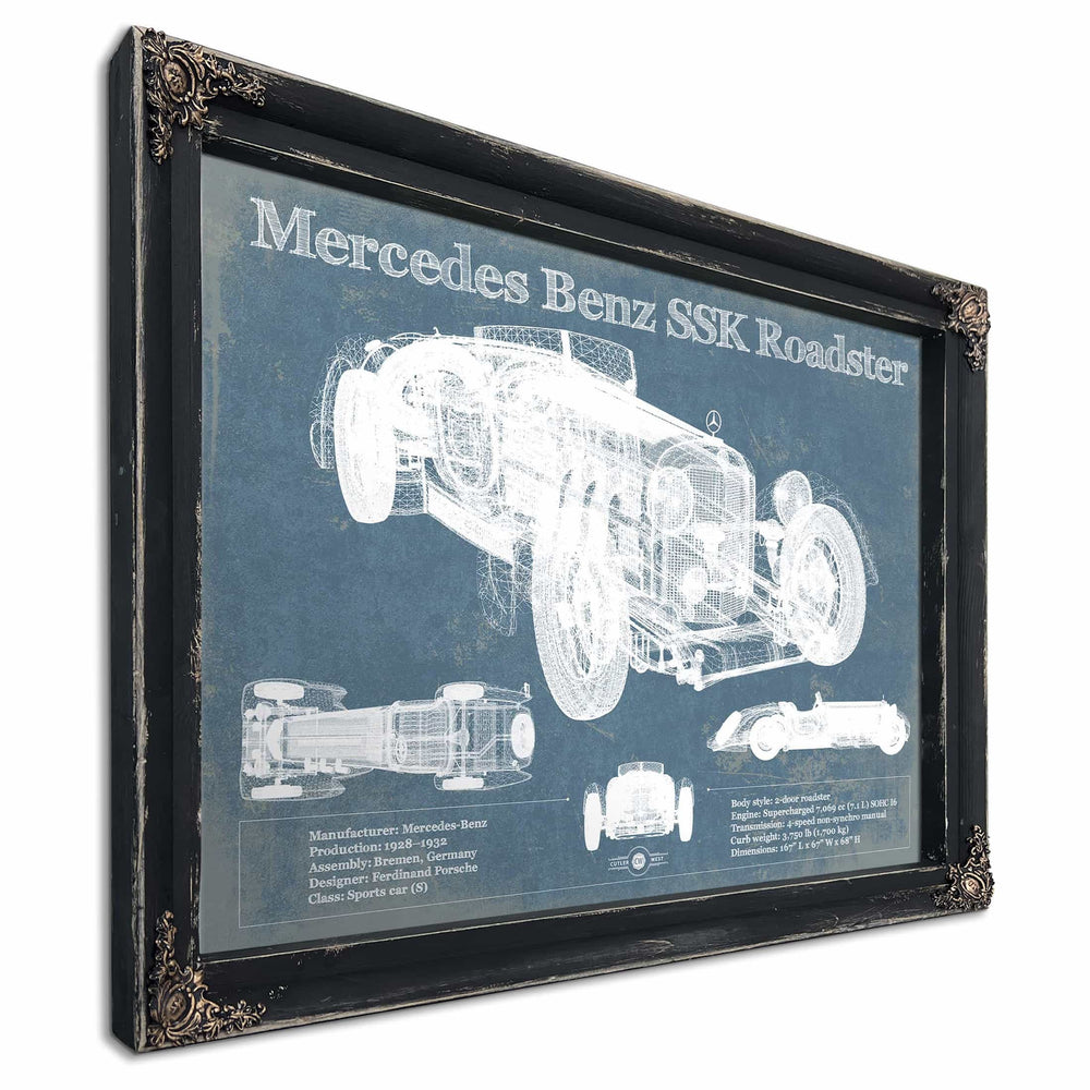 Mercedes Benz SSK Roadster Original Blueprint Art