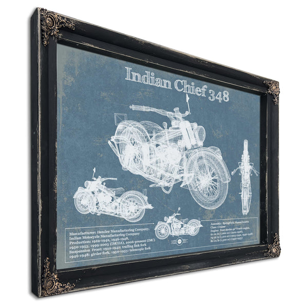 Indian Chief 348 Vintage Original Motorcycle Blueprint