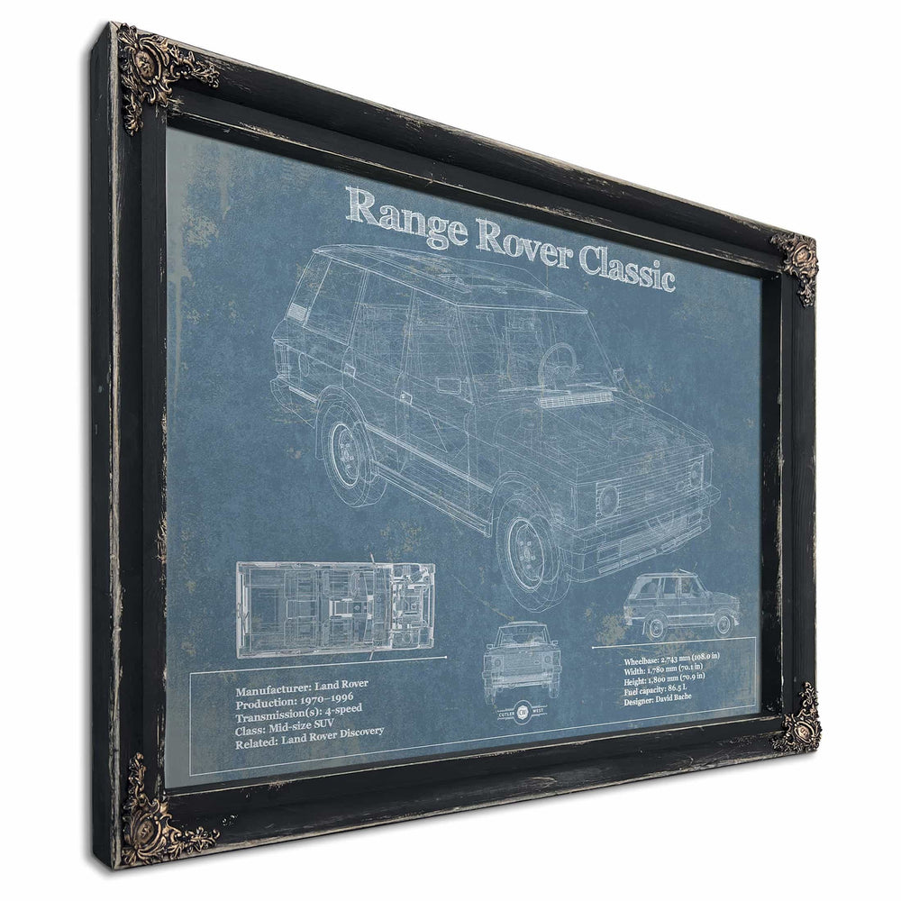 Range Rover Classic Vintage Blueprint Auto Print