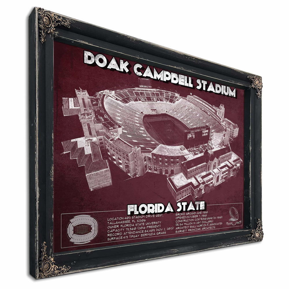 Florida State Seminoles - Doak Campbell Stadium Vintage FSU College Football Art Print