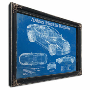 2011 Aston Martin Rapide Vintage Blueprint Auto Print