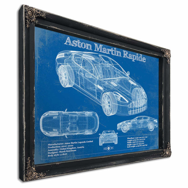 2011 Aston Martin Rapide Vintage Blueprint Auto Print