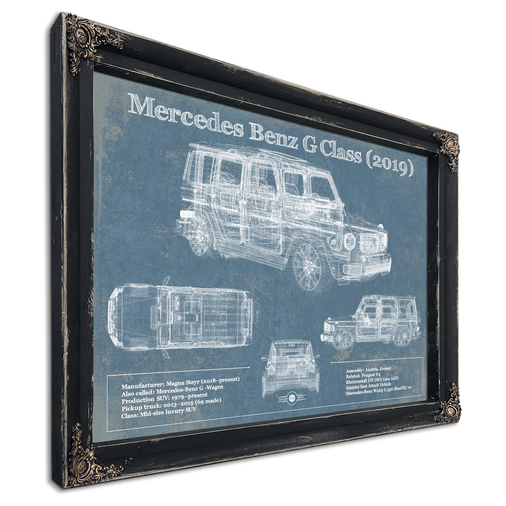Mercedes-Benz G-Class (2019) Vintage Blueprint Auto Print