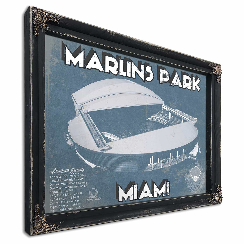 Miami Marlins - Marlins Park Vintage Baseball Fan Print