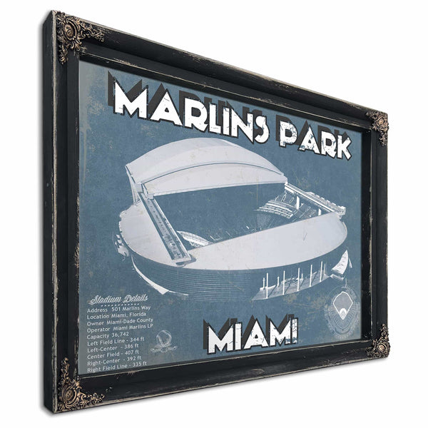Miami Marlins - Marlins Park Vintage Baseball Fan Print