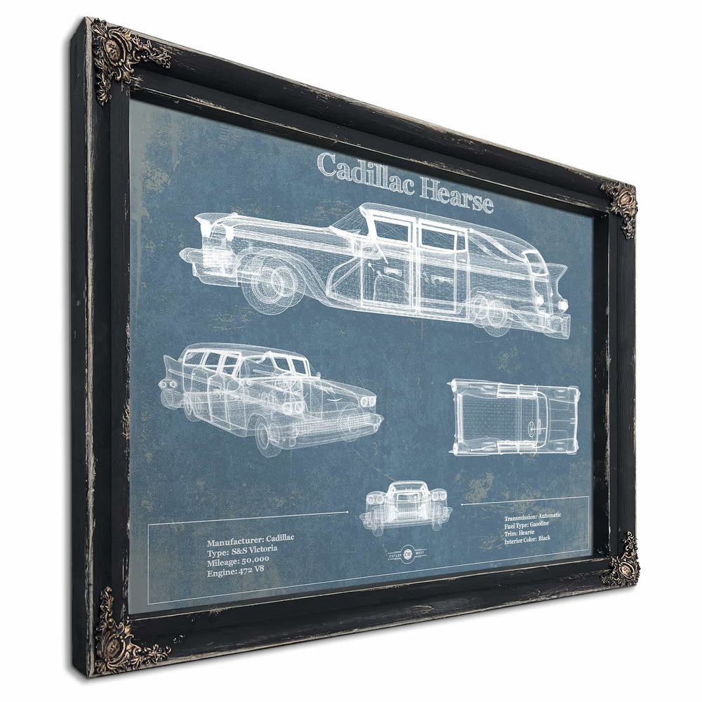 Cadillac Hearse Vintage Blueprint Auto Print