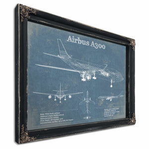 Airbus A300 Vintage Aviation Blueprint Print