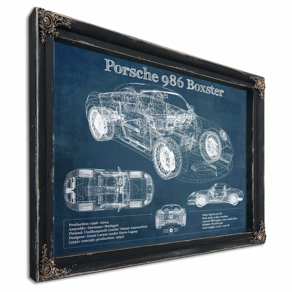 Porsche Boxster (Type 986) Blueprint Vintage Auto Print