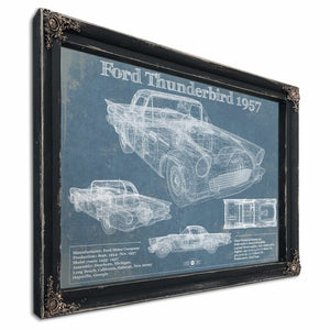 Ford Thunderbird 1957 Blueprint Vintage Auto Print