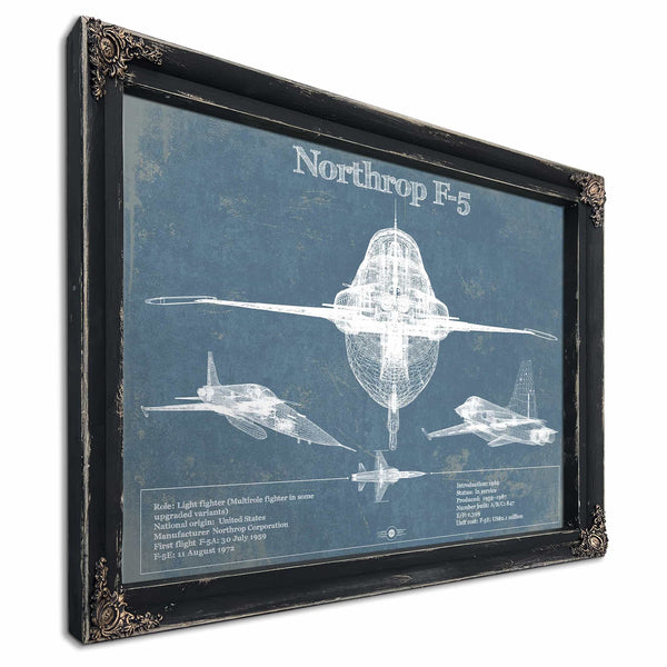 Northrop F-5 Aircraft Blueprint Original Military Wall Art