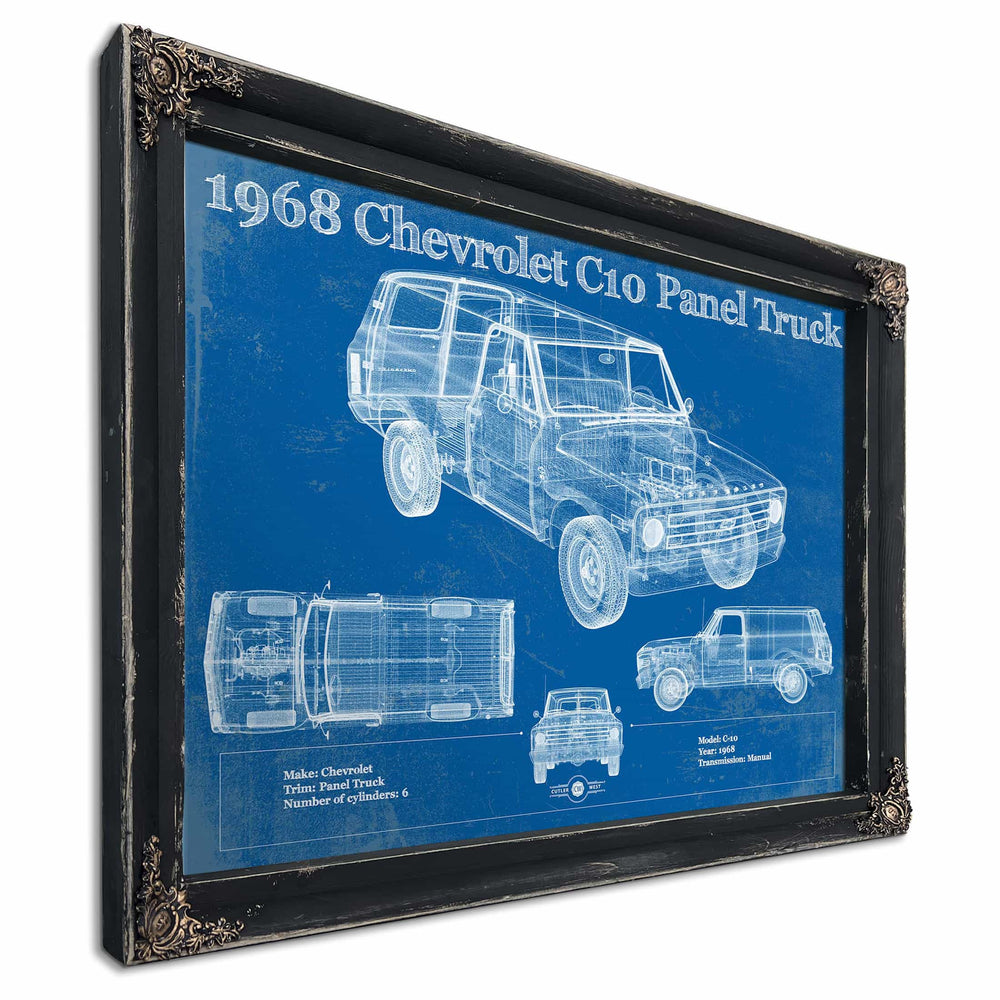 1968 Chevy C10 Pickup Panel Truck Vintage Blueprint