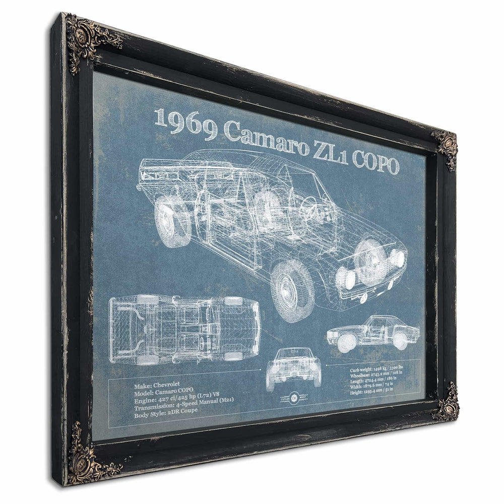 1969 Chevrolet Camaro ZL1 COPO Original Vintage Car Print