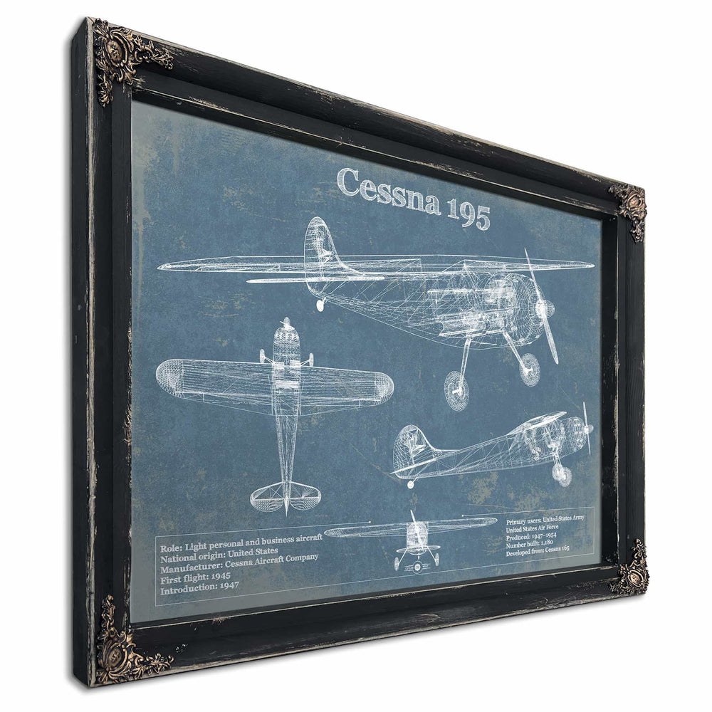 Cessna 195 Original Blueprint Art